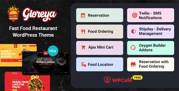 Gloreya Theme (Food Ordering & Delivery Restaurant WordPress Theme)