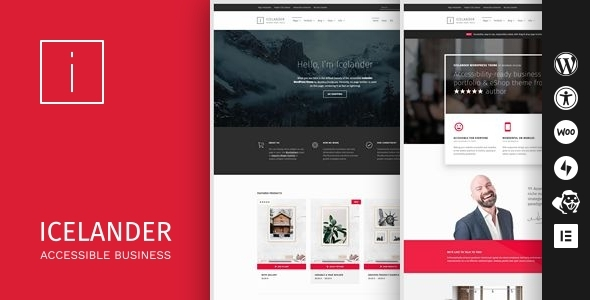 Icelander Theme (Accessible Business Portfolio & WooCommerce WordPress Theme)