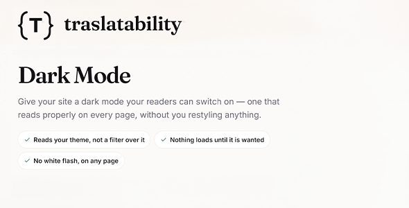 Traslatability Dark Mode