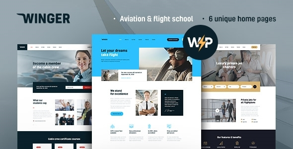 Winger Theme (Aviation & Flight School WordPress Theme)